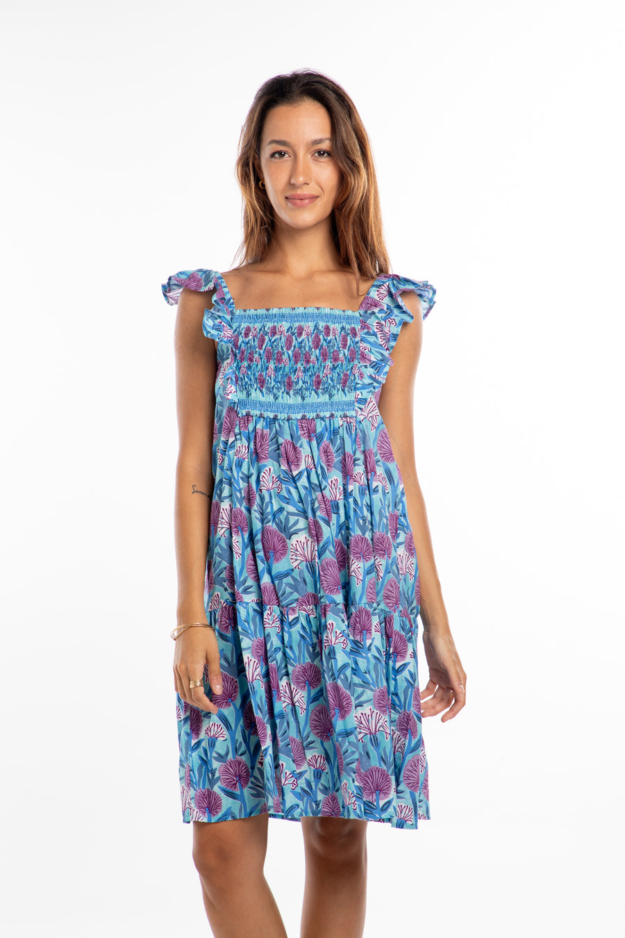 Chiara Dress. Violet Bloom