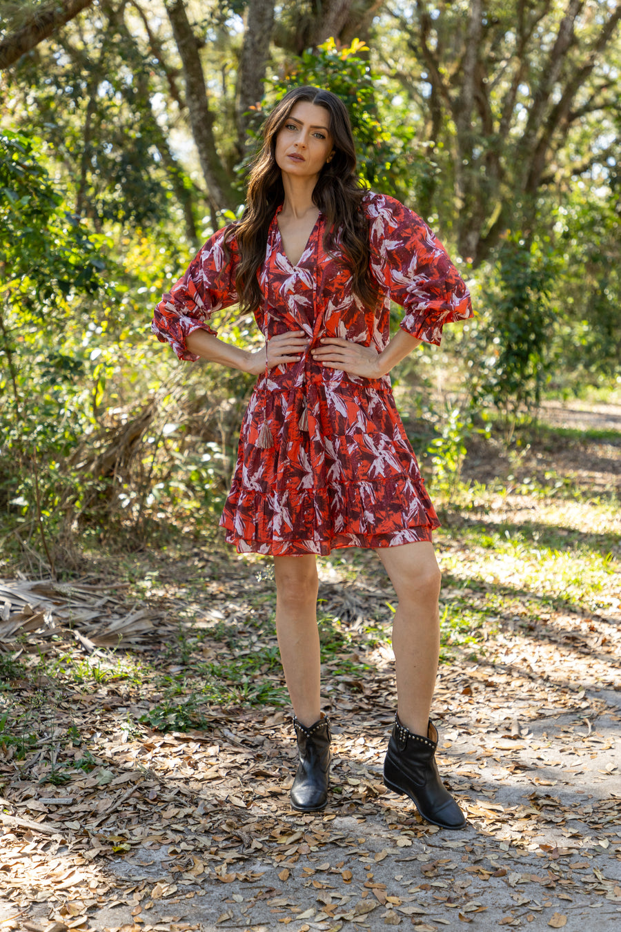 Agnes Dress. Barn Red