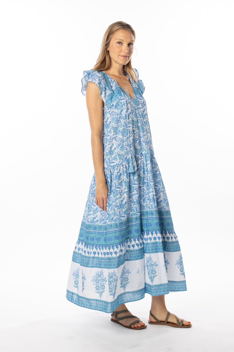 Anabella Dress | Blue Garden | Spring 25 | Maxi Dress | Online Bindu