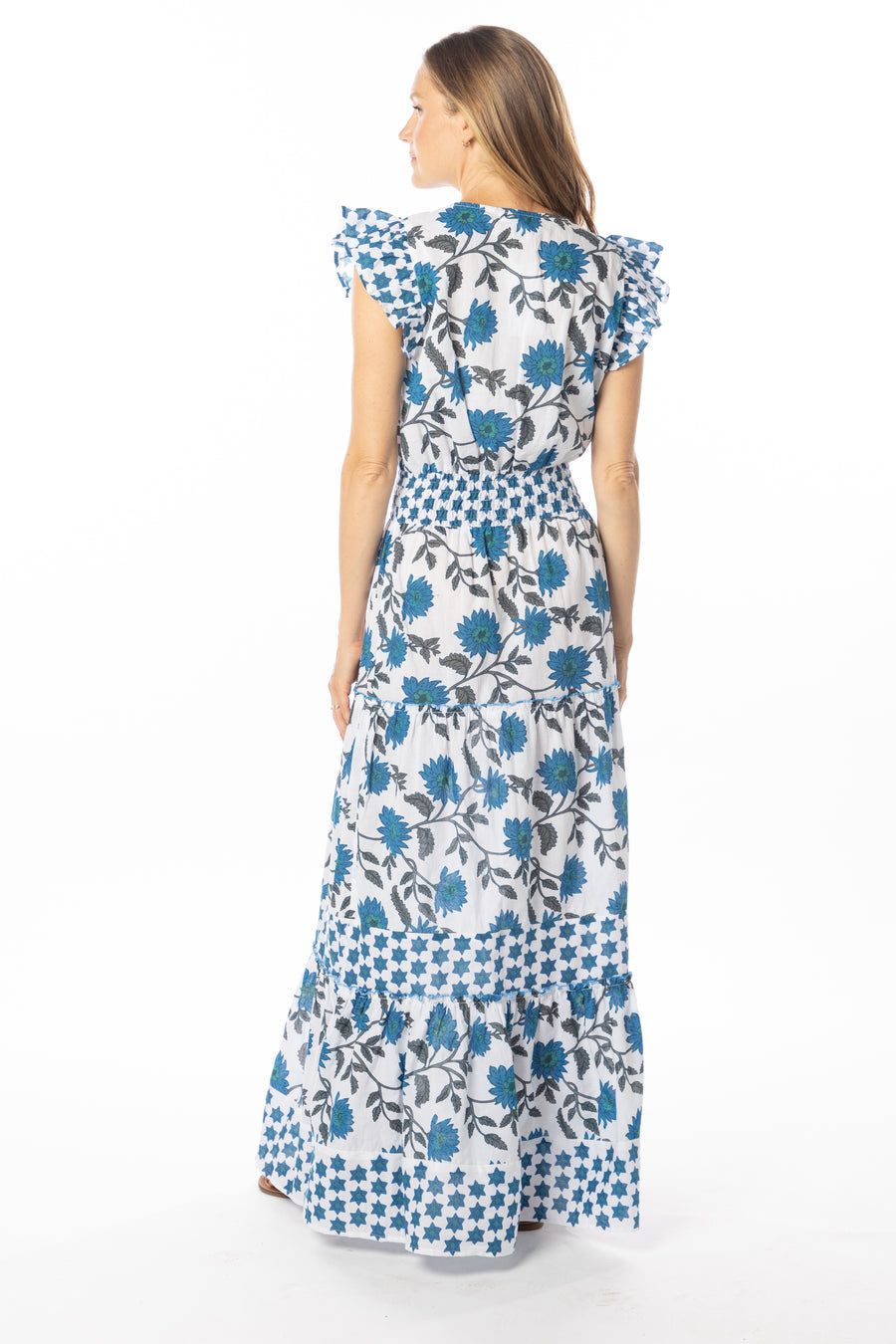 Caro Dress | Blue Gerbera | Resort 25 | Bindu Clothing 