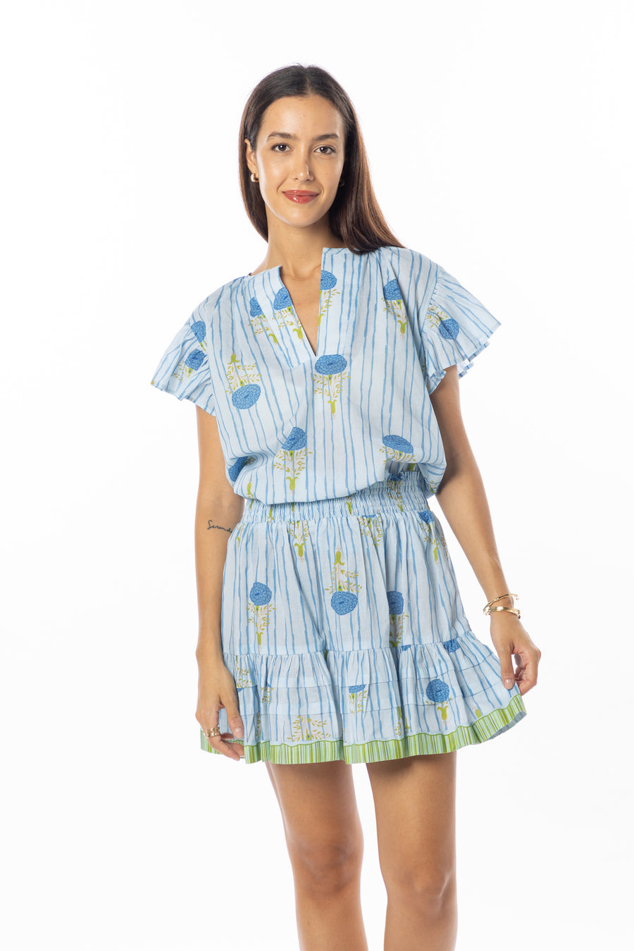 Marion Top | Blue Marigold | Beachwear | Resort Wear | Bindu Clothing