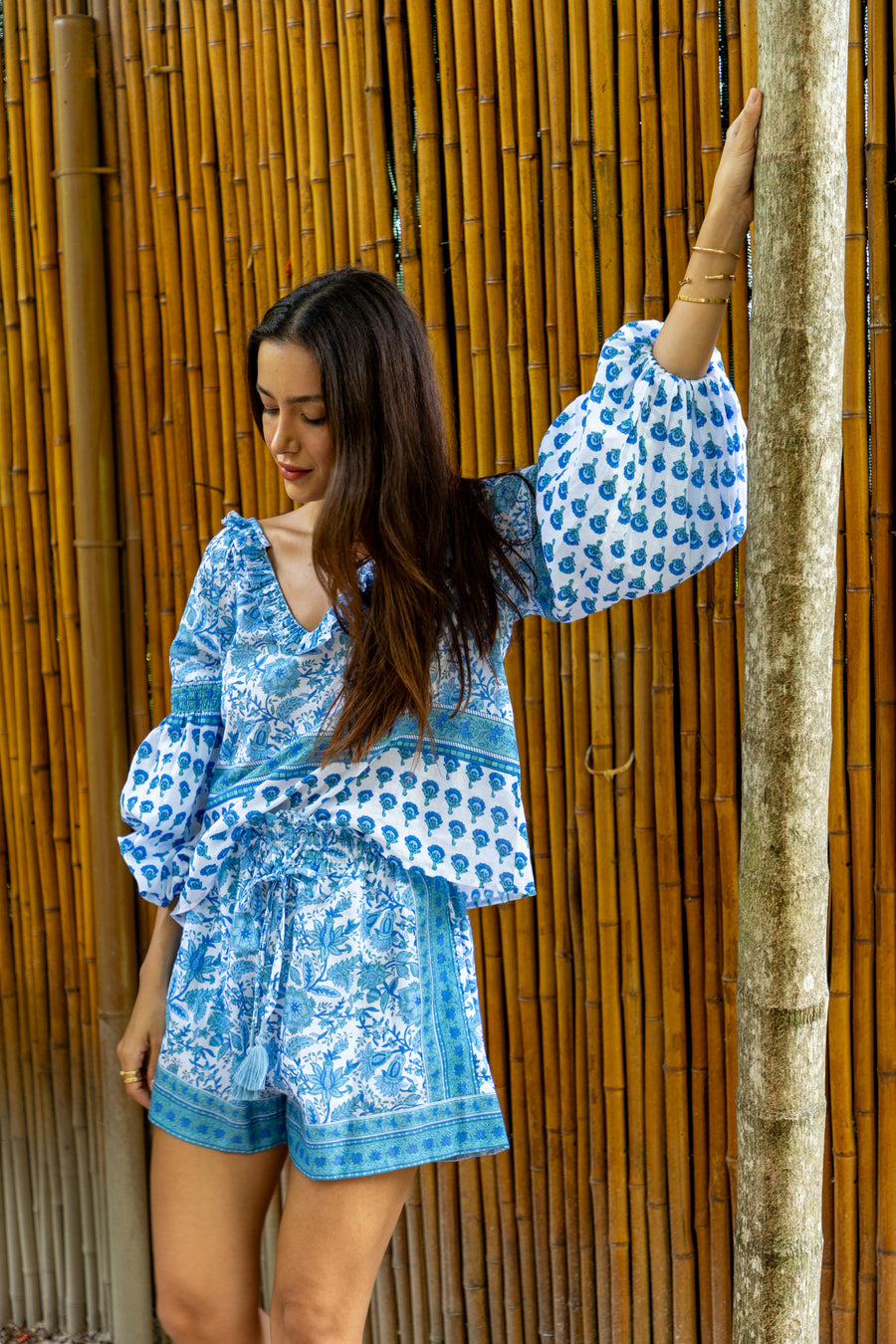 Carlie Top | Blue Garden | Resort 25 | Bindu Clothing