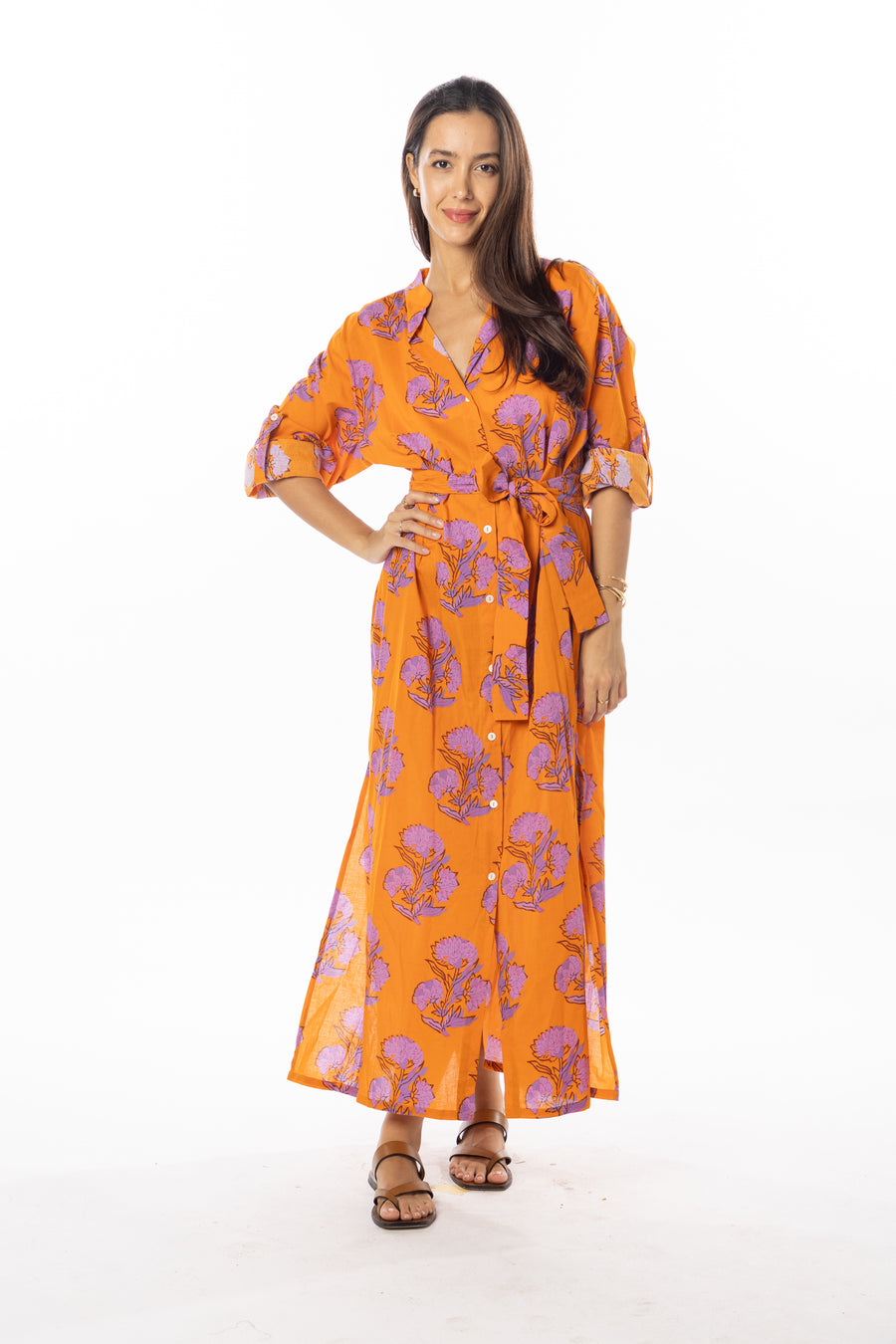 Gaby Dress Tunic | Orange | Beach Wear | Bindu Clothing