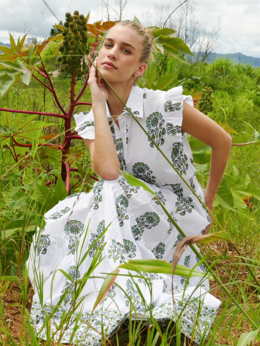 Paulina Dress | Green Tea | Bindu Clothing