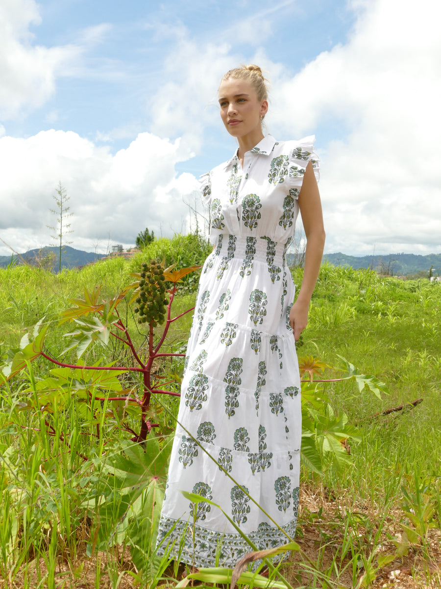 Paulina Dress | Green Tea | Maxi Dress | Bindu Clothing